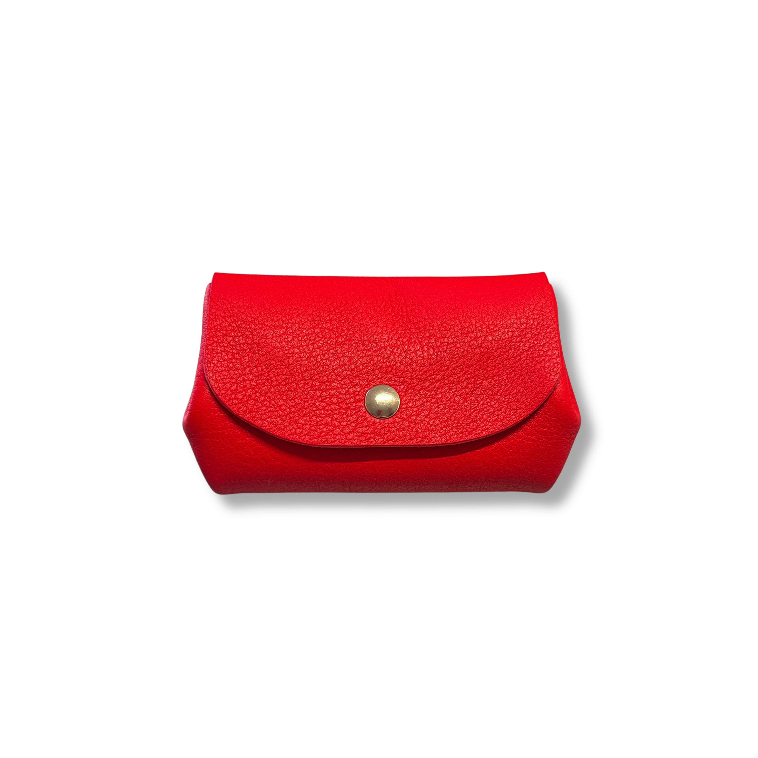 porte monnaie portefeuille cuir rouge corail maroquinerie française