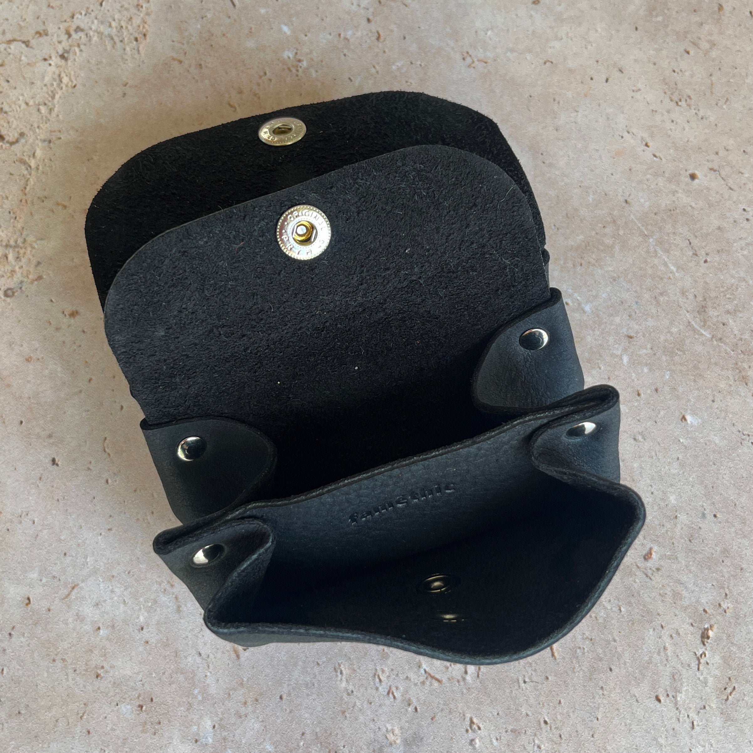 Porte-monnaie Ibéris | Taurillon nubuck noir