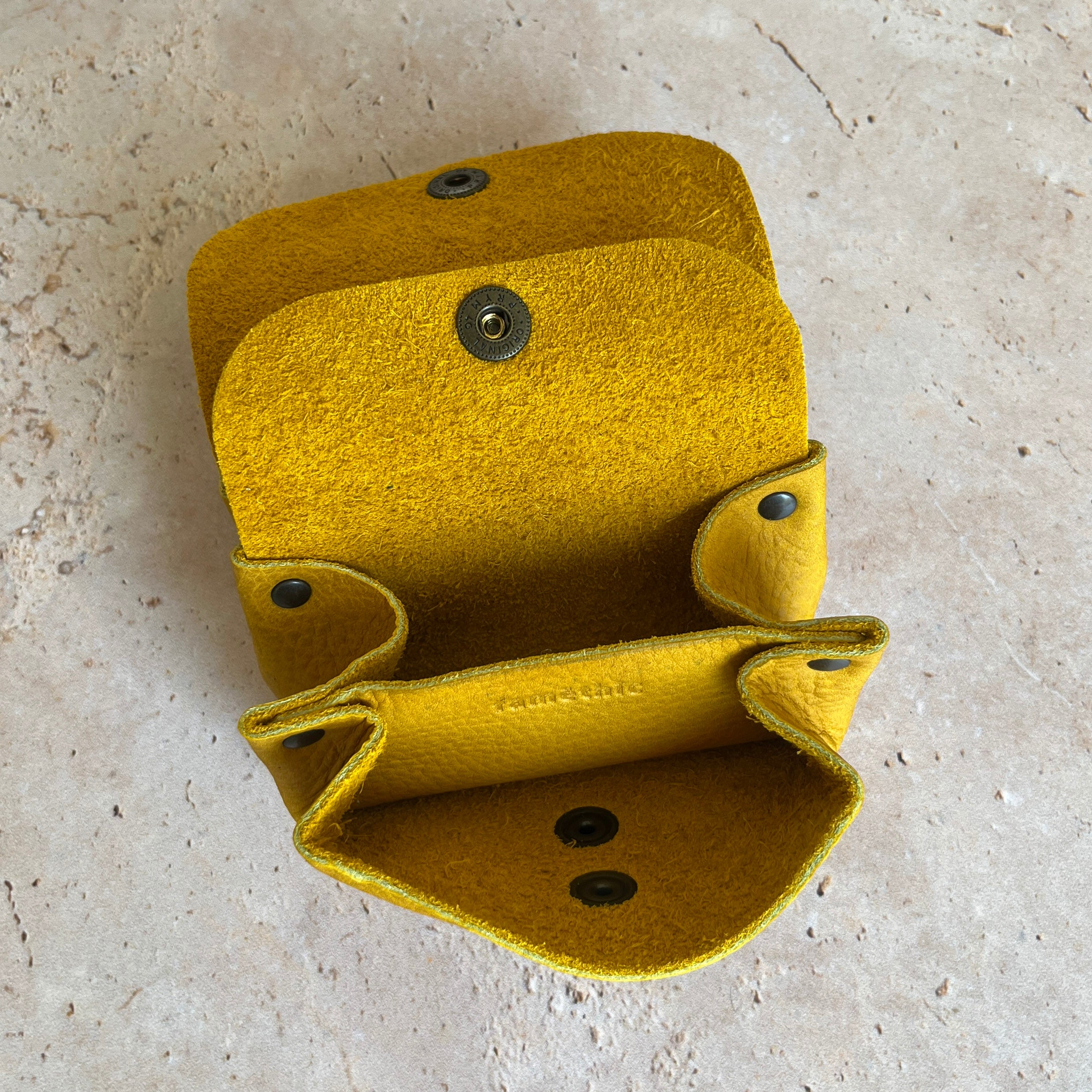 Porte-monnaie Ibéris | Taurillon nubuck jaune