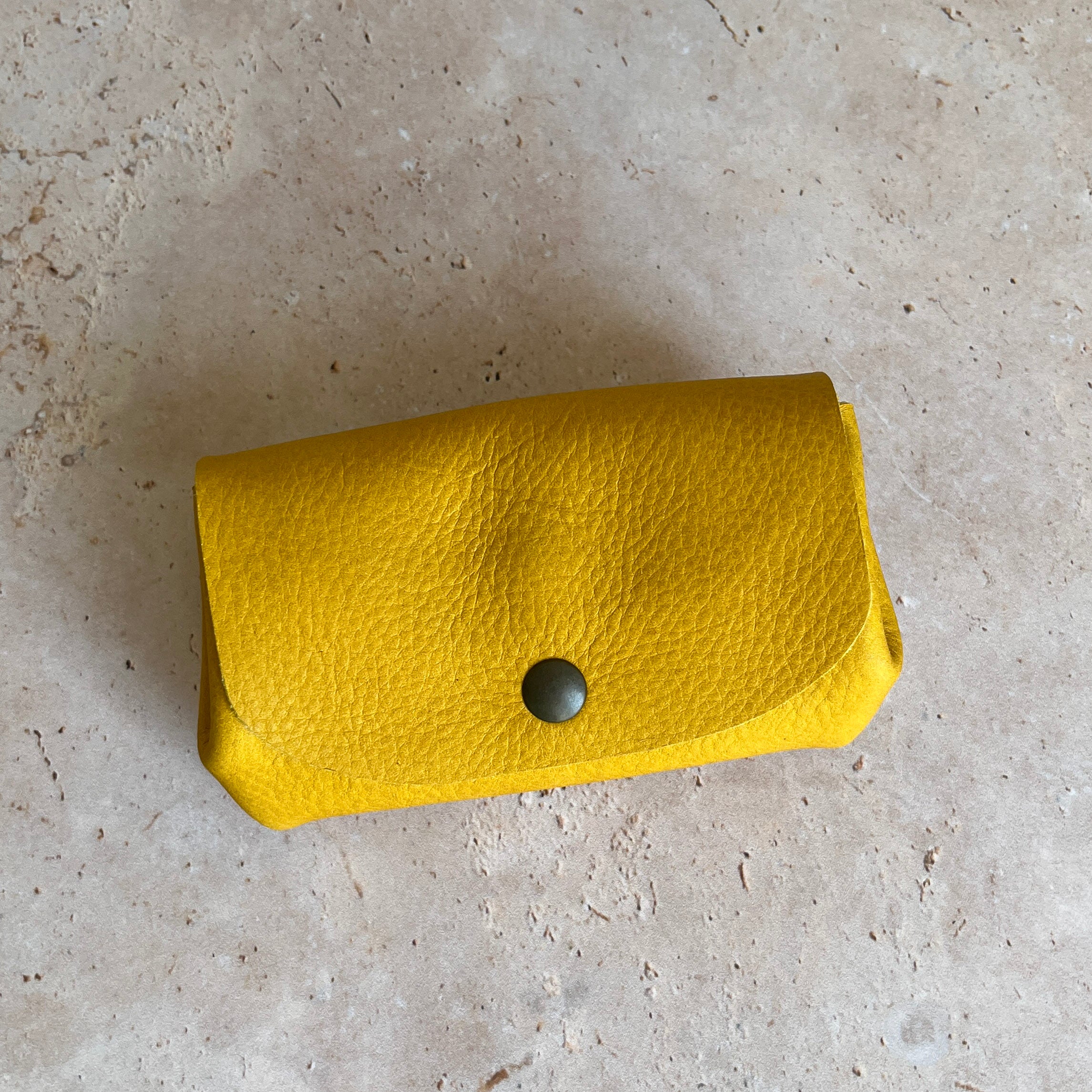 Porte-monnaie Muscari | Taurillon nubuck jaune