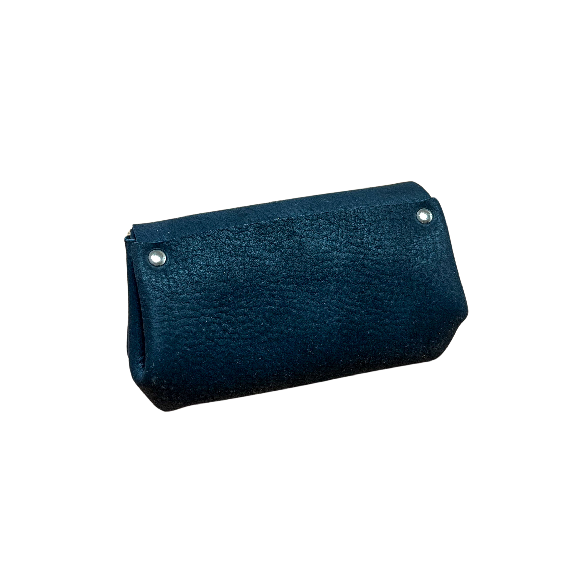 porte monnaie en cuir de taurillon noir maroquinerie française faméthic