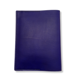 protège carnet cahier cuir sur mesure personnalisable cadeau note écriture dessin élastique maroquinerie artisanale faméthic français marseille inscription personnalisée bleu indigo