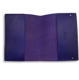 protège carnet cahier cuir sur mesure personnalisable cadeau note écriture dessin élastique maroquinerie artisanale faméthic français marseille inscription personnalisée bleu indigo