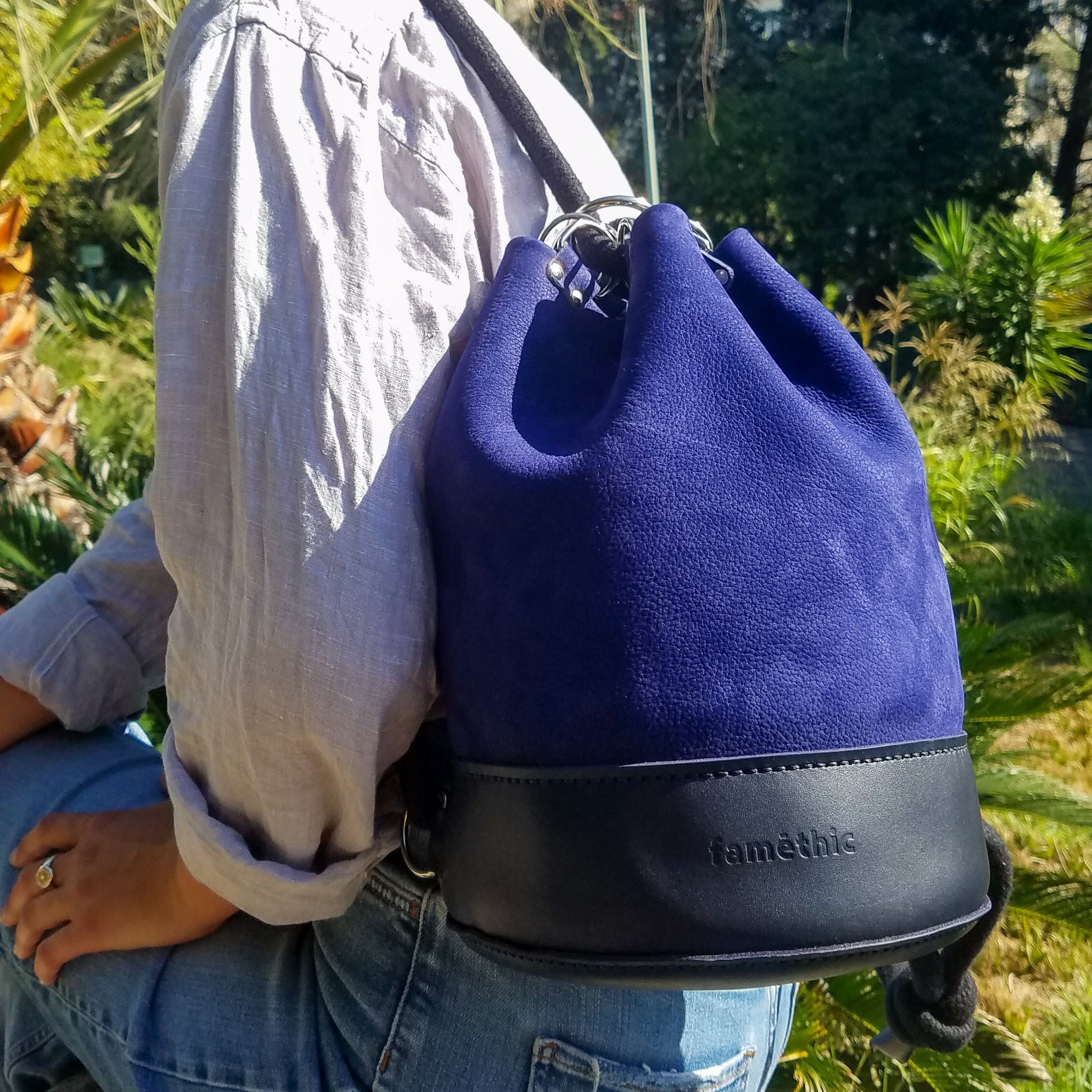 sac à dos sac seau cuir véritable original artisanal sacs bufflon tourillon faméthic famethic créateur marseille