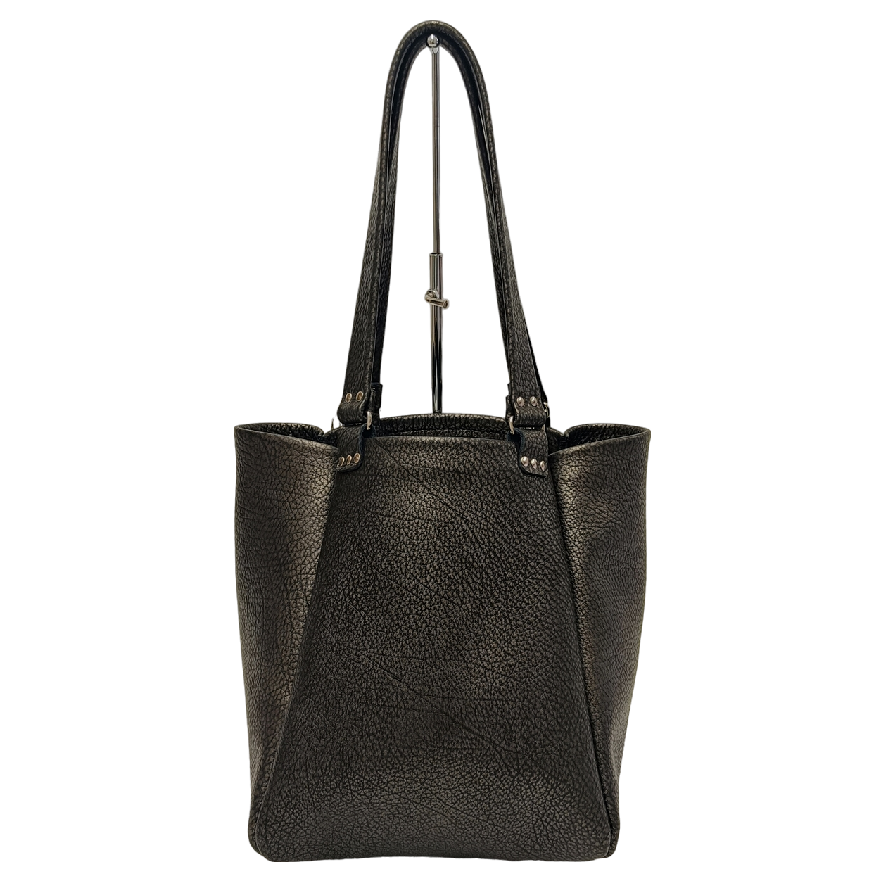 ophrys bronze noir argenté faméthic maroquinerie cuir français éthique mode durable cabas sac en cuir porté épaule