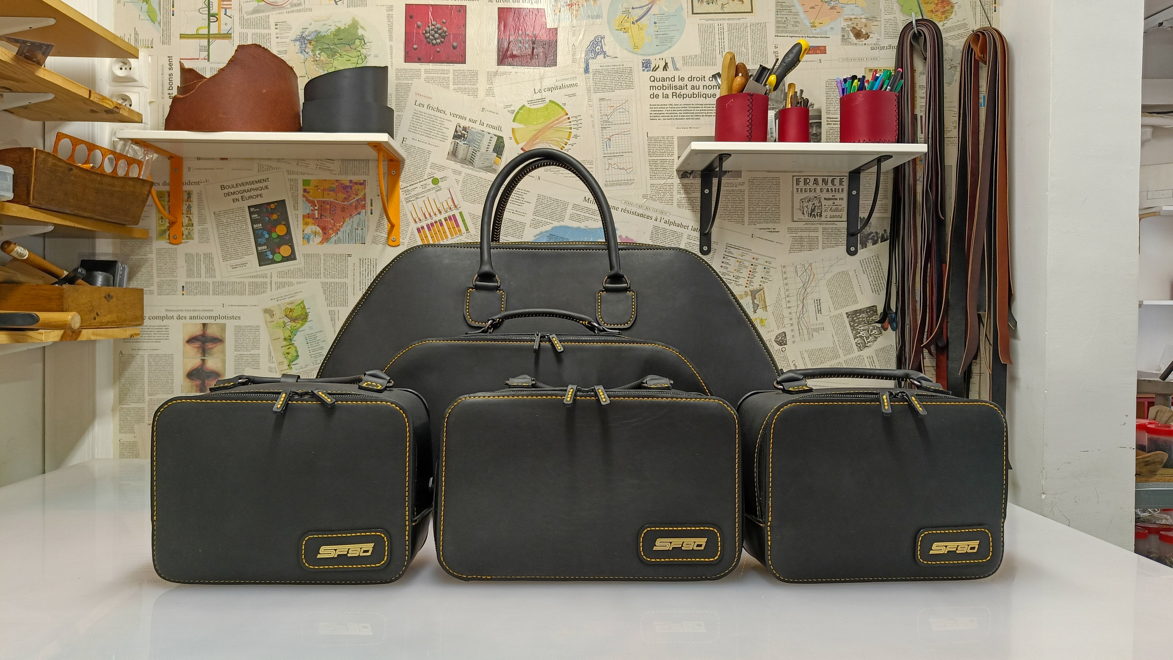 Bagagerie automobile en cuir sur mesure