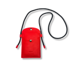 étui téléphone tour de cour en cuir rouge corail maroquinerie française faméthic