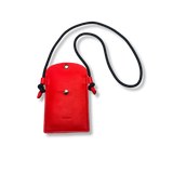 étui téléphone tour de cour en cuir rouge corail maroquinerie française faméthic