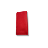 étui à lunettes en cuir rouge corail maroquinerie française