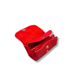 porte monnaie carte maroquinerie française cuir rouge faméthic