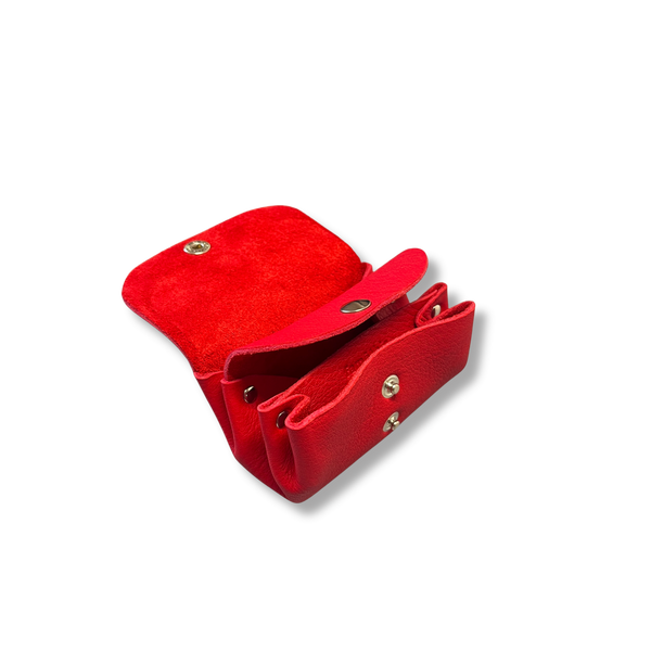 porte monnaie carte maroquinerie française cuir rouge faméthic