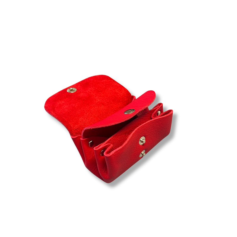 porte monnaie carte maroquinerie française cuir rouge faméthic