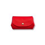 porte monnaie portefeuille cuir rouge corail maroquinerie française 