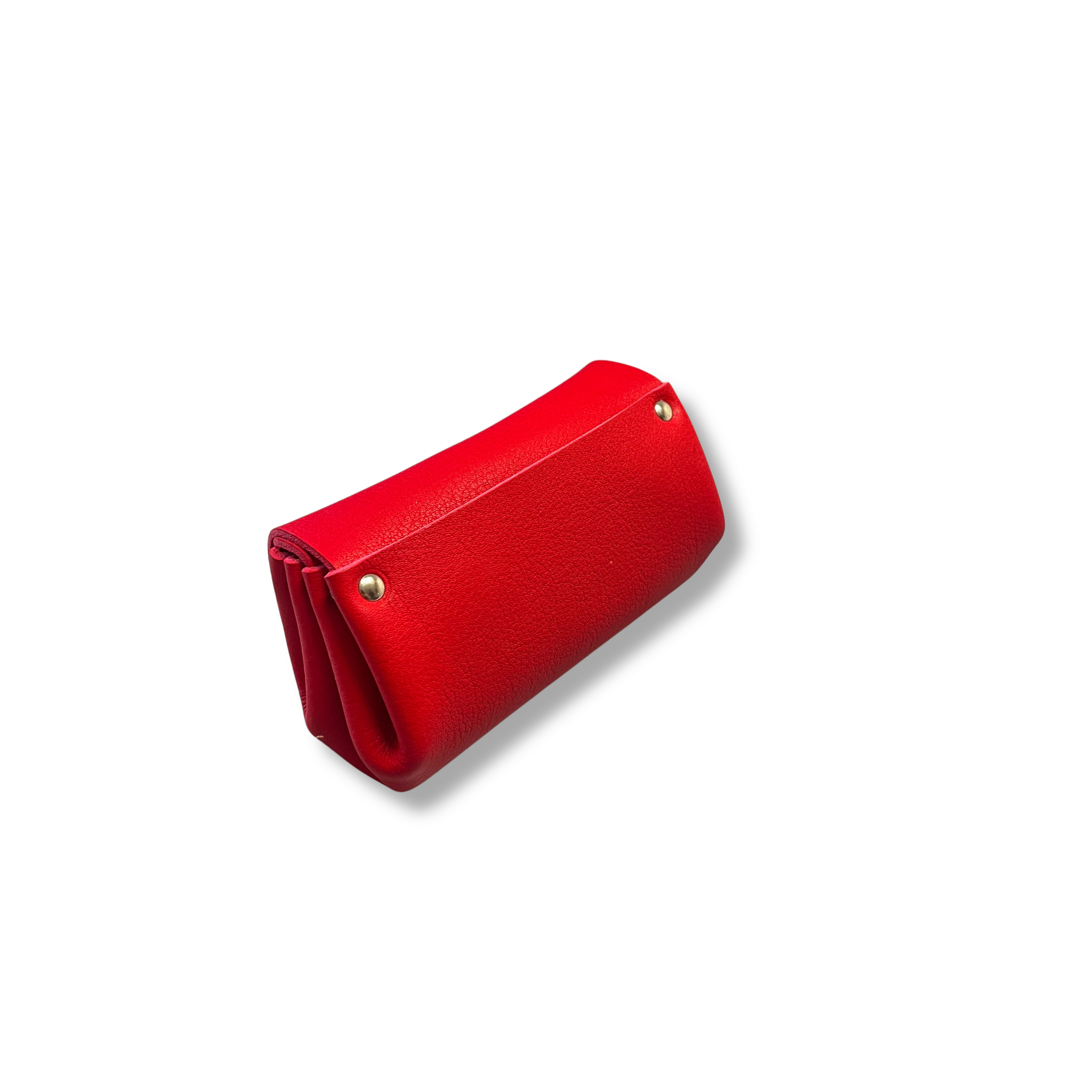 porte monnaie portefeuille cuir rouge corail maroquinerie française 