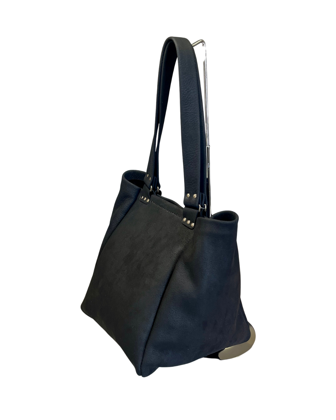 cabac en cuir de tourillon noir fabrication française de luxe maroquinerie faméthic