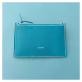 grande pochette zippée en cuir turquoise collection Marseille H2O faméthic maroquinerie