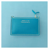 petite pochette zippée en cuir turquoise collection Marseille H2O faméthic maroquinerie