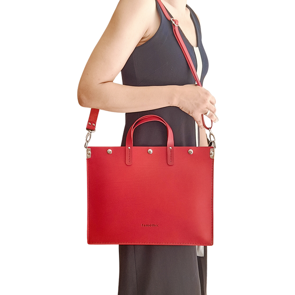 porte document maroquinerie artisanal éthique famethic artisan maroquinier cuir atelier responsable écoresponsable rouge