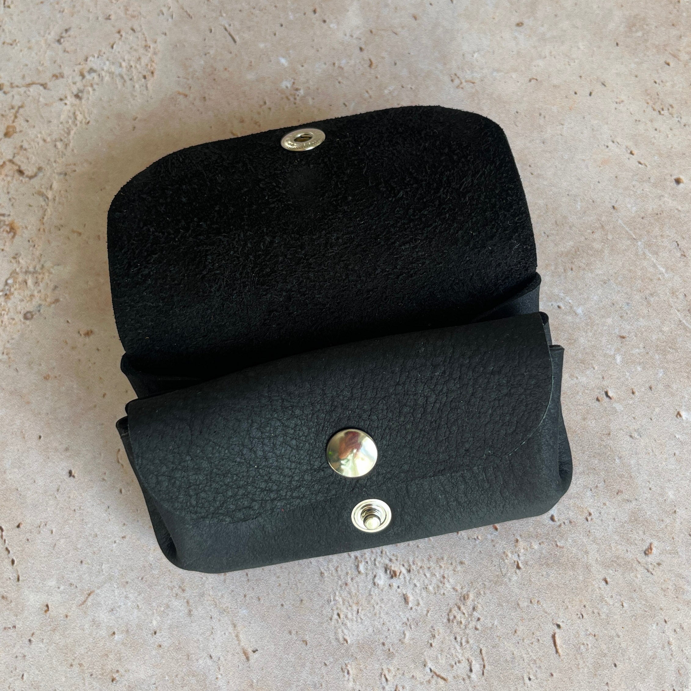Porte-monnaie Ibéris | Taurillon nubuck noir