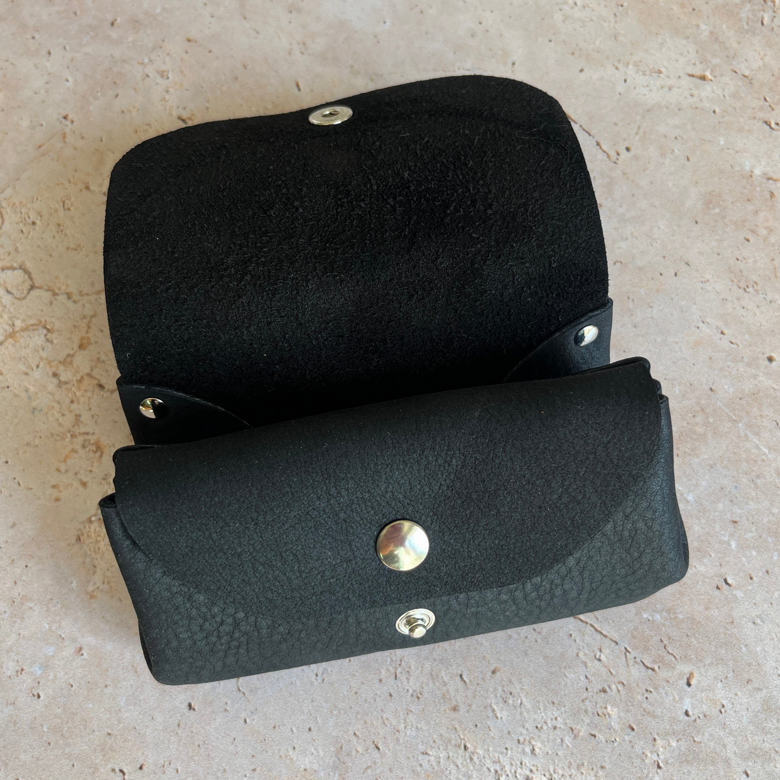 Porte-monnaie Muscari | Taurillon nubuck noir