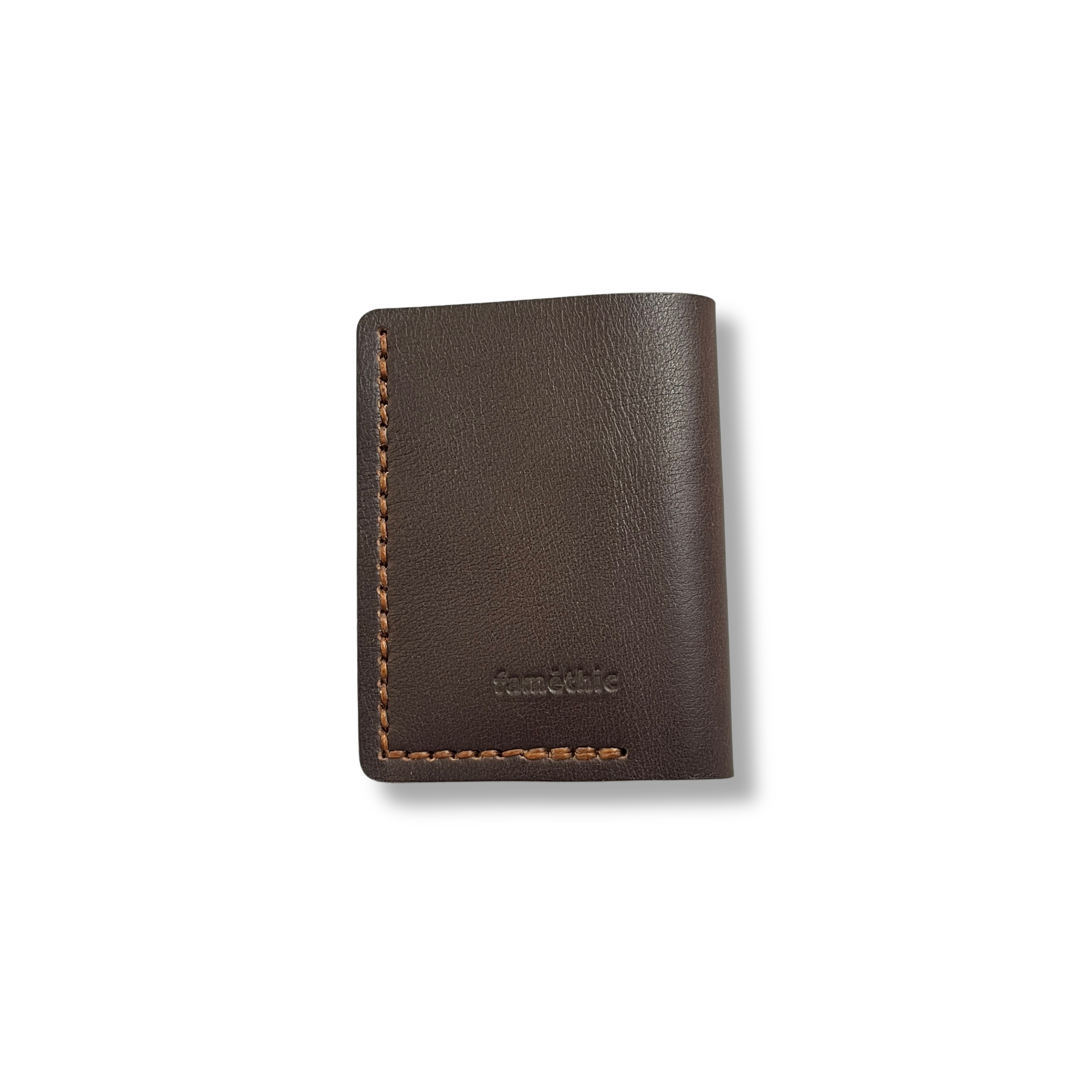 porte carte en cuir ébène lie de vin cognac maroquinerie française faméthic