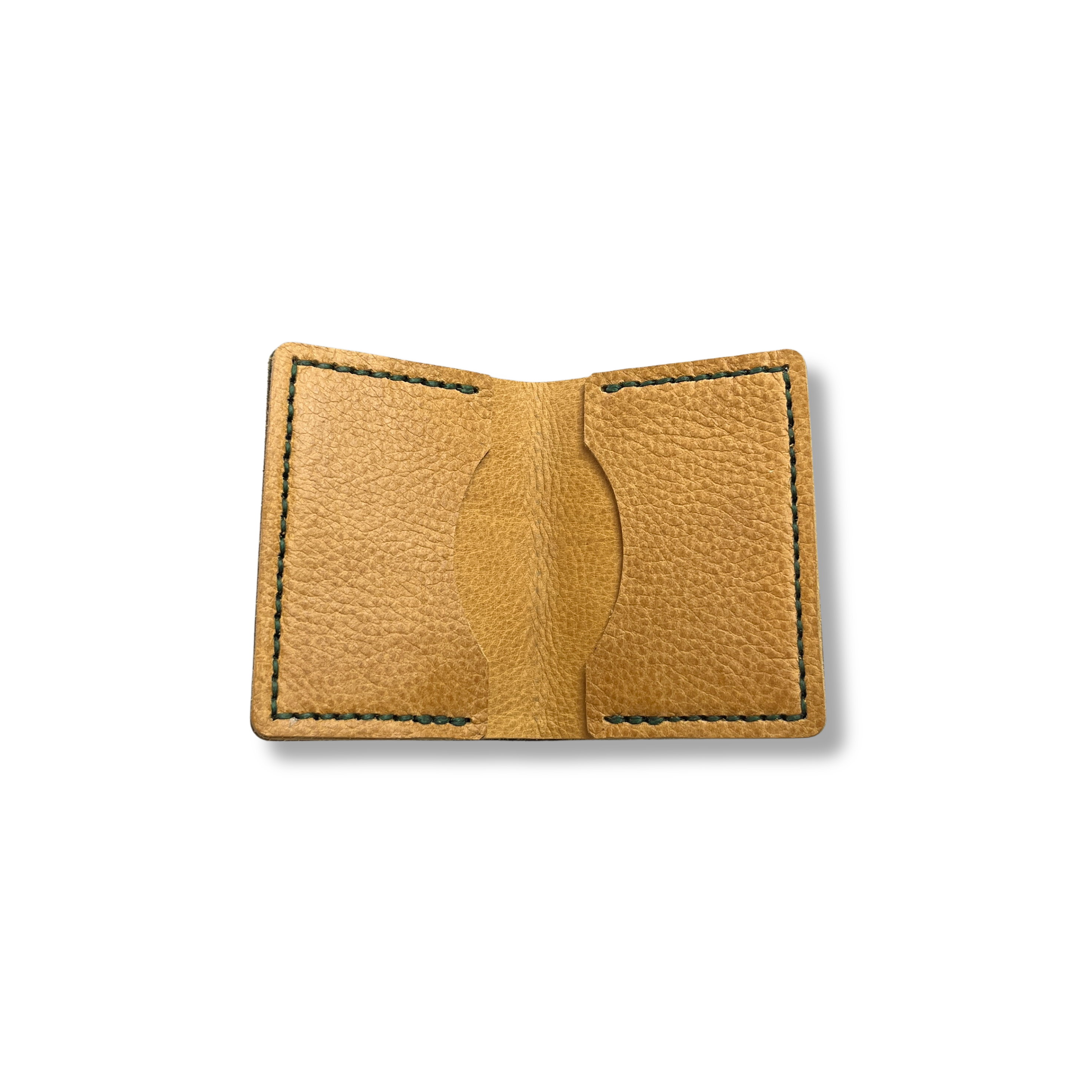 porte carte en cuir vert maroquinerie française faméthic