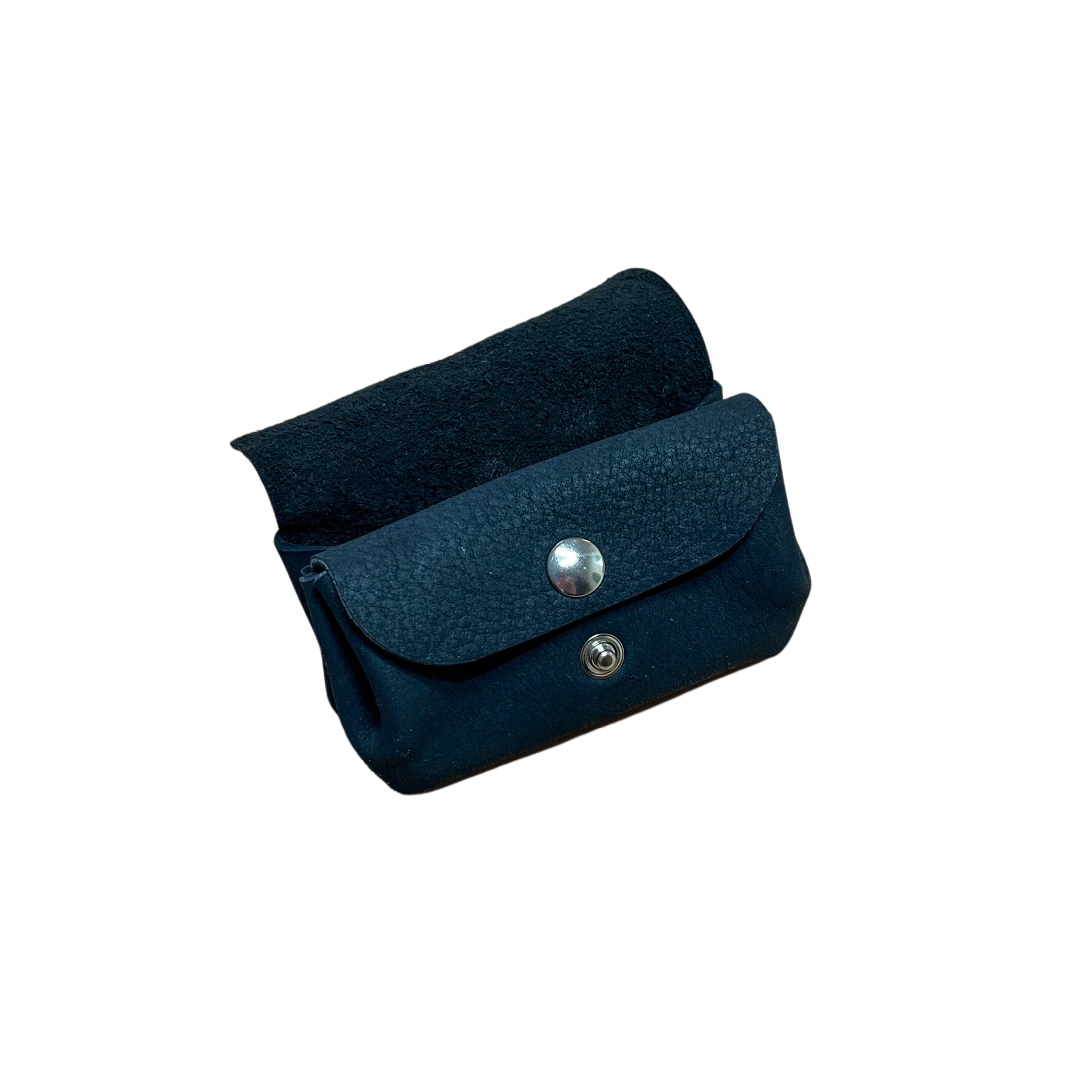 porte monnaie en cuir de taurillon noir maroquinerie française faméthic