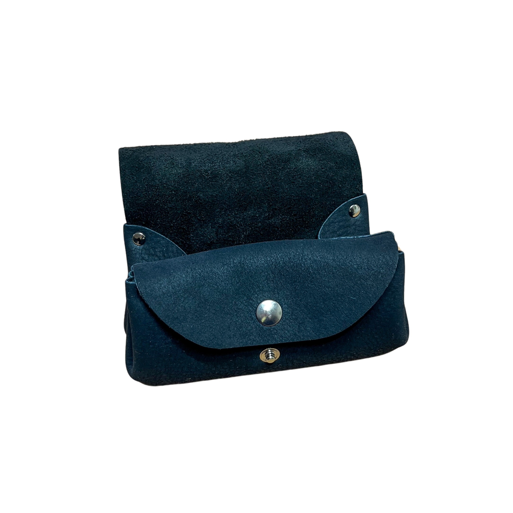 porte monnaie en cuir de taurillon noir maroquinerie française faméthic