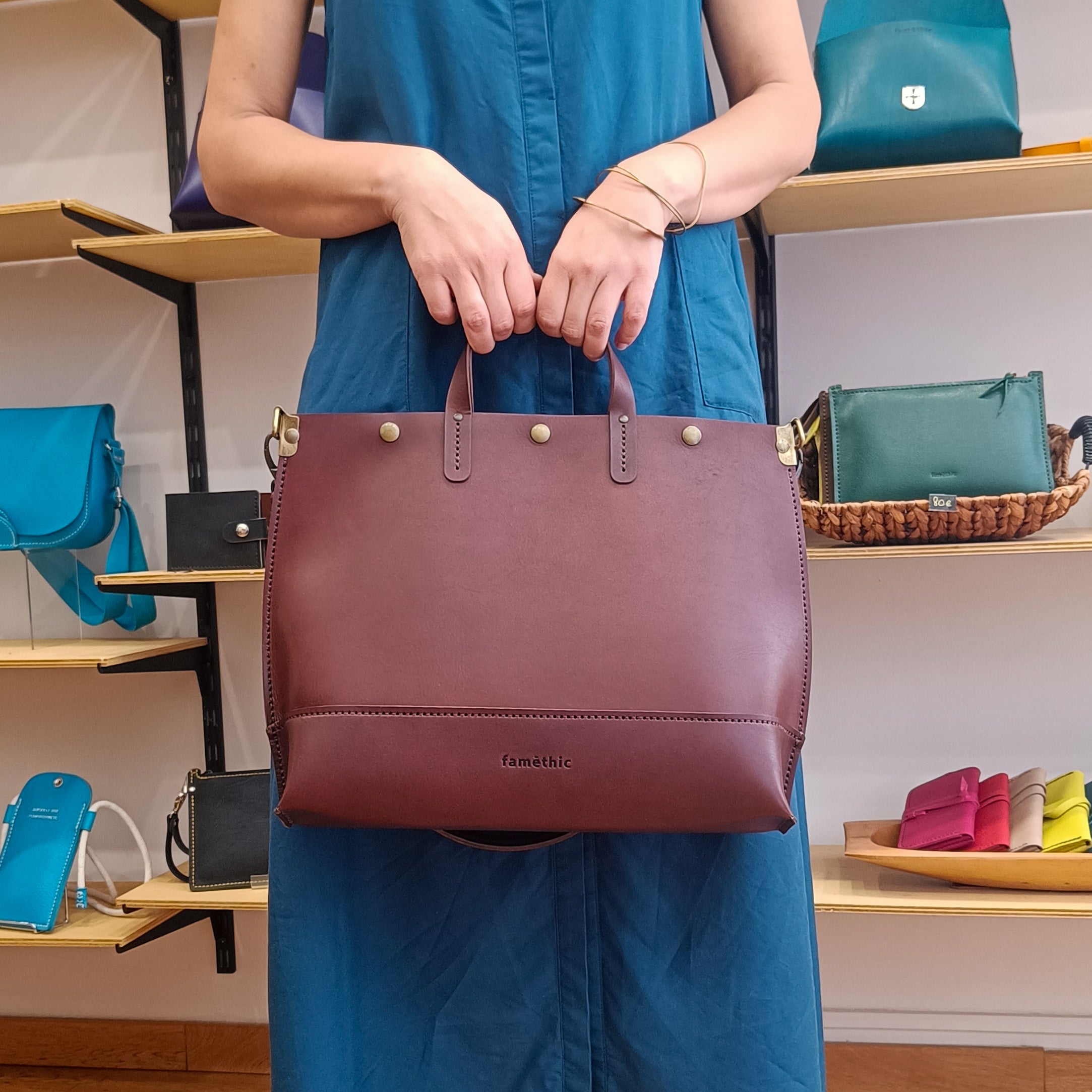 sac de travail en cuir made in france cartable en cuir sac week-end en cuir maroquinerie faméthic ébène