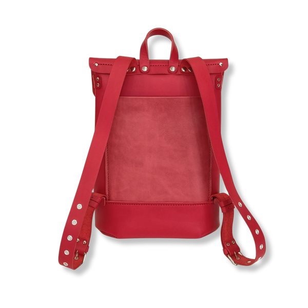 sac à dos de ville élégant femme cuir artisanal made in france tannage végétal faméthic petit mauve rouge bordeaux