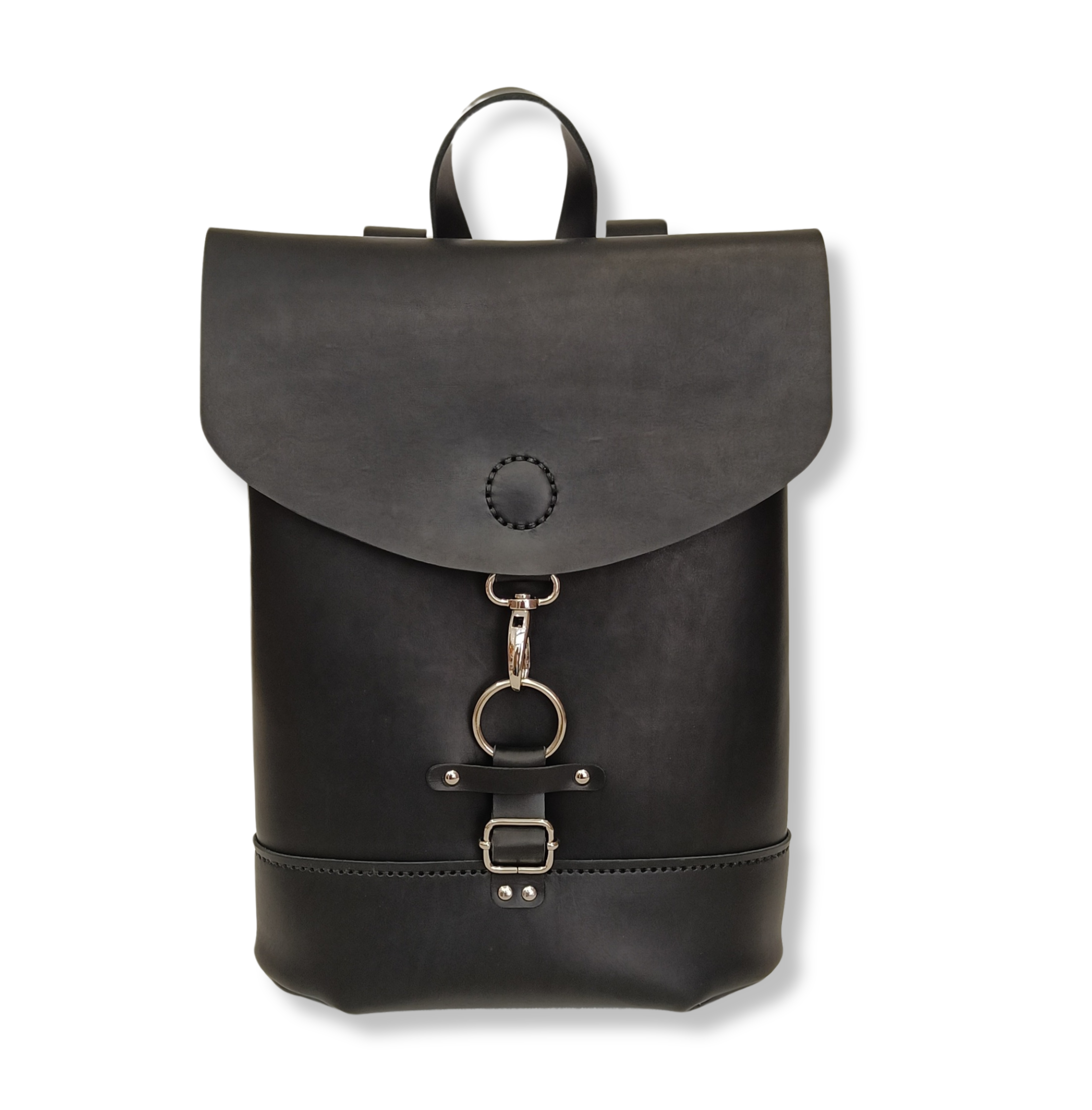 sac à dos de ville élégant femme cuir artisanal made in france tannage végétal faméthic petit mauve noir