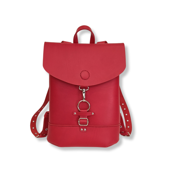 sac à dos de ville élégant femme cuir artisanal made in france tannage végétal faméthic petit mauve rouge bordeaux