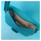 sac besace grande centaurée cuir turquoise collection marseille H2O maroquinerie