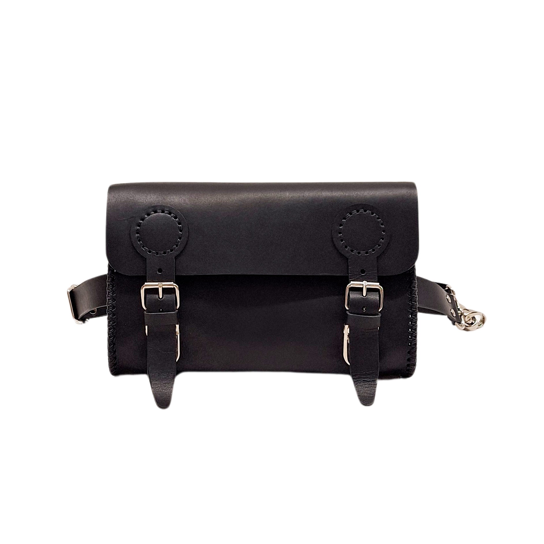 maroquinerie sac en cuir banane bandoulière sacoche cartable artisanal française cuir végétal faméthic passiflore noire