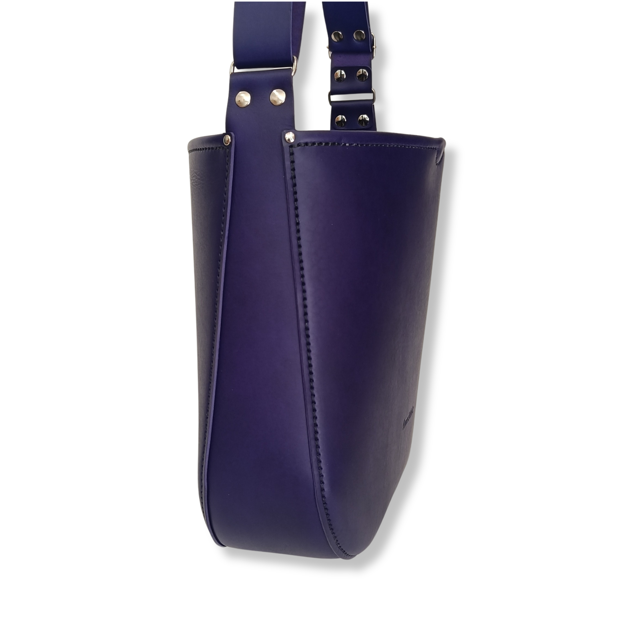 sac basace en cuir bandoulière valériane faméthic maroquinerie française artisanal bleu indigo