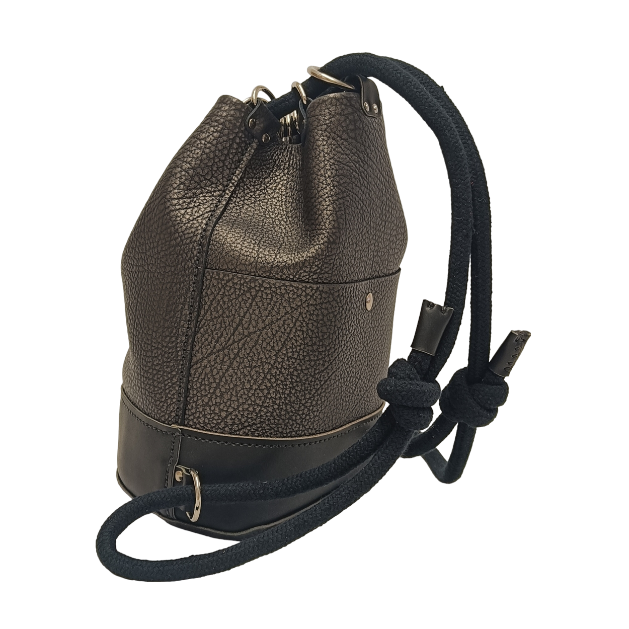 sac à dos marin noir bronze argenté camélée famethic maroquinerie cuir made in france fabrication française createur