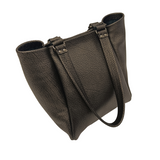 ophrys bronze noir argenté faméthic maroquinerie cuir français éthique mode durable cabas sac en cuir porté épaule