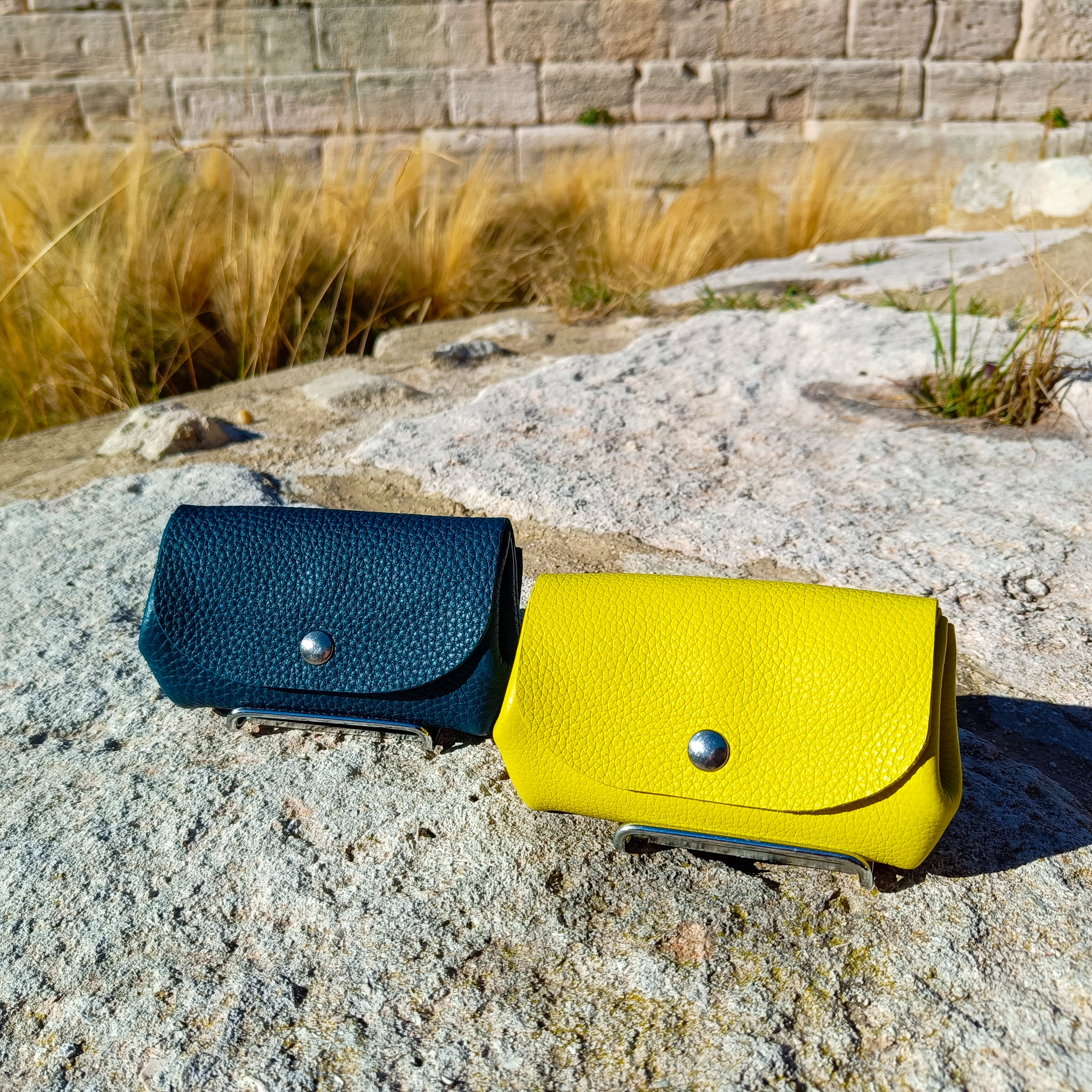 Porte Monnaie Muscari Jaune Citron Collection Capsule Europe Maroquinerie Cuir Faméthic